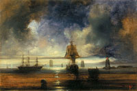 Морской вид с маяком и парусниками (Филипп Таннер)